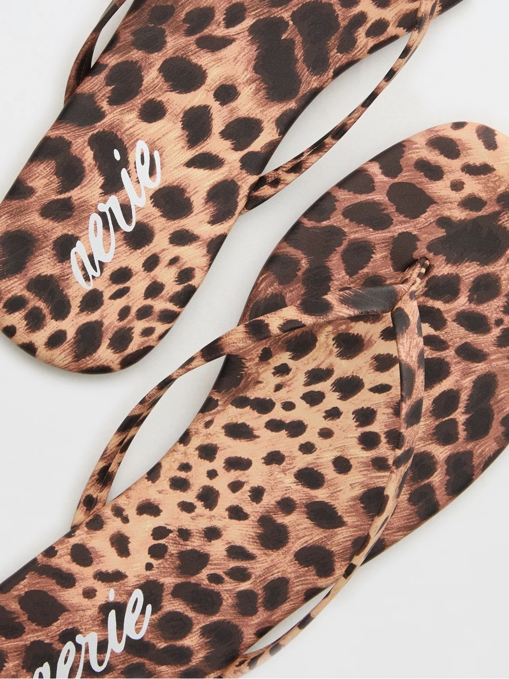 Aerie Leopard Print Flip Flops Sandals New Sz 10 - Picture 3 of 8